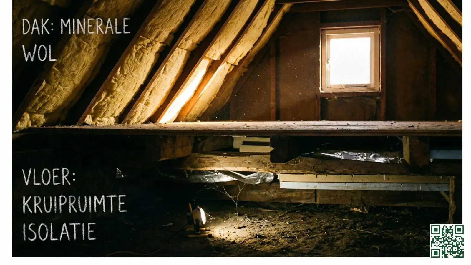 Vergelijking tussen dakisolatie in de nok en vloerisolatie onder de begane grond van een Nederlandse woning