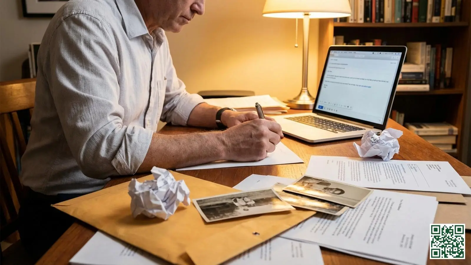 Persoon schrijft een formele klachtenbrief over dakisolatie met bewijsdocumenten op het bureau