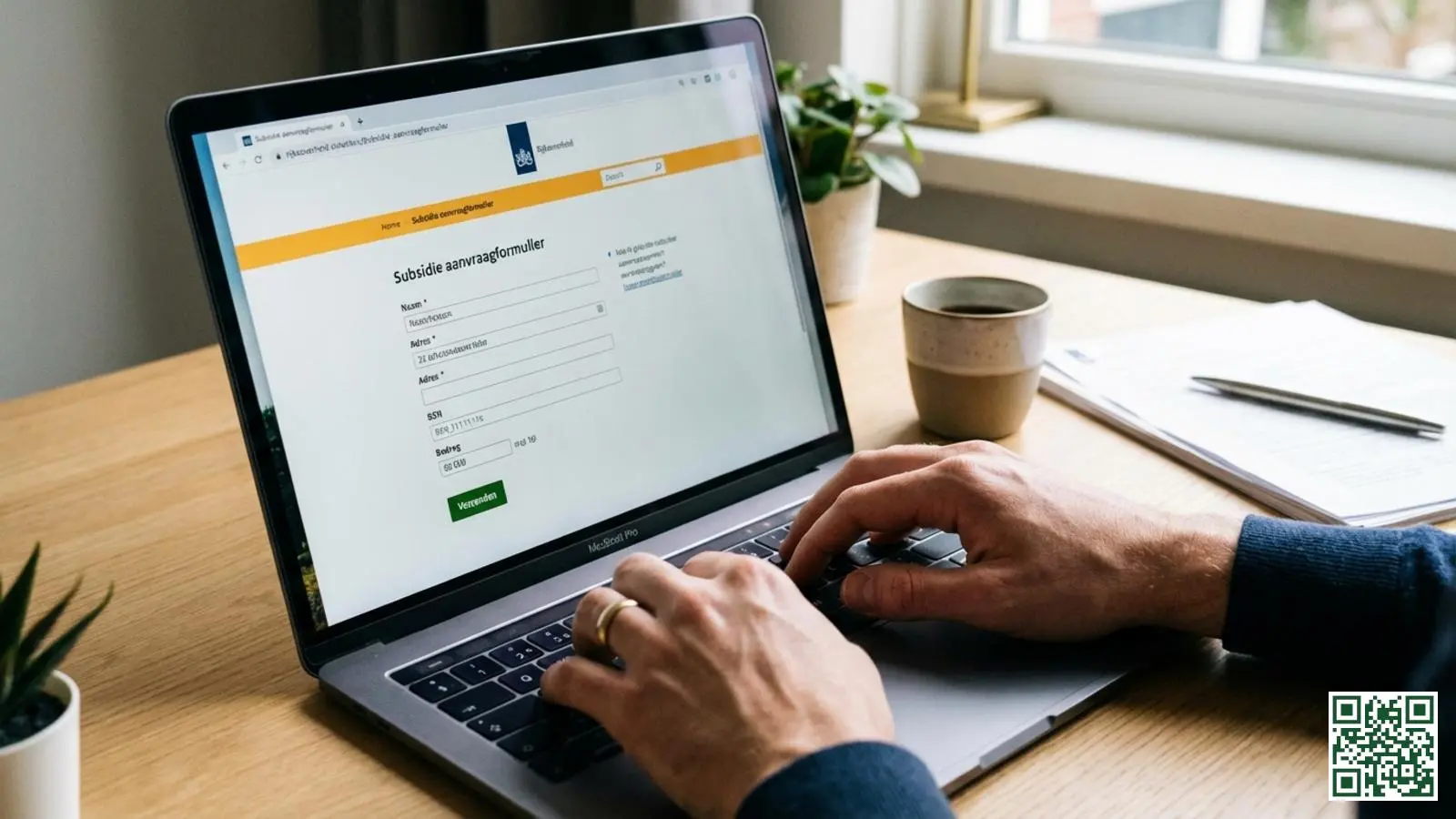 Online ISDE subsidieaanvraag invullen via het RVO portaal op laptop scherm